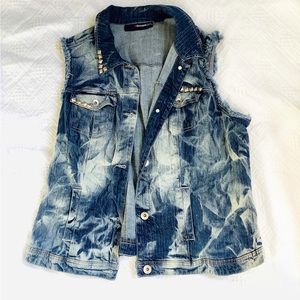 Tattered Indigo Denim Vest